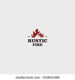 Retro Vintage Rural fire, conservation, Label, Logo vector design