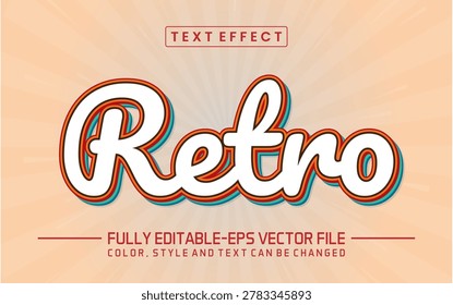 Retro Vintage Script Text Effect, Fully Editable EPS Vector Style