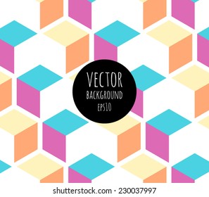 Retro vintage seamless pattern background with cubic style design. Vector eps 10