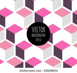 Retro vintage seamless pattern background with cubic style design. Vector eps 10