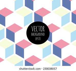 Retro vintage seamless pattern background with cubic style design. Vector eps 10