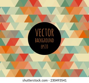 Retro vintage seamless pattern background with triangles, hipster style design. Vector eps 10