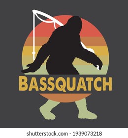 Retro Vintage Silhouette Breed sunset big foot mystery funny shirt design
