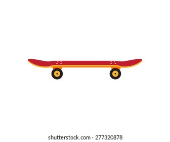 Retro vintage skateboard icon isolated on white background