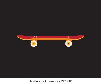 Retro vintage skateboard icon isolated on dark background