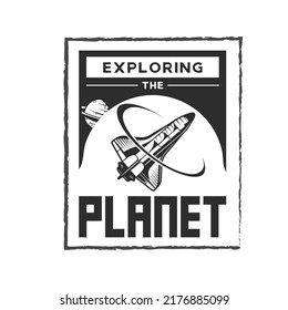 Retro vintage space astronaut logo badge design