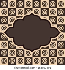 Retro vintage with spiral and square pattern stock vector