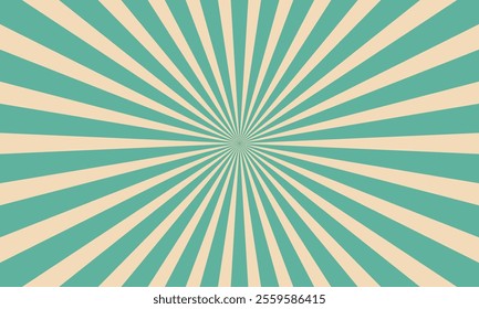 Retro vintage spiral wavy sun rays sunburst background. Radial spiral stripes burst comic beam lines texture pattern. Circus carnival backdrop. turquoise colors vector illustration groovy swirl burst.