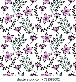 retro vintage spring seamless pattern. beautiful dainty floral print good for backgrounds and textiles.