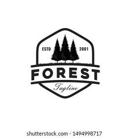Retro Vintage Spruce, , Pines Logo Template