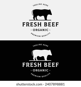 Retro vintage steak house logo. Logo for business, restaurant, label, badge. With quality meat.