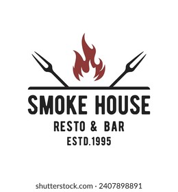 Retro vintage steak house logo. Logo for business, restaurant, label, badge. With quality meat.