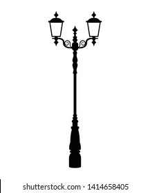 Retro vintage street pole lamp icon