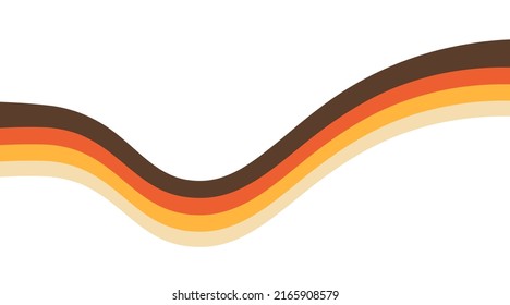 Retro vintage stripes background of the 70s style. Abstract shapes design graphic 1970s backdrop. Vector element illustration flat style isolated on white background