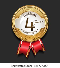 Retro vintage style anniversary golden badge