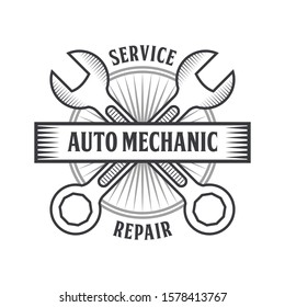 Retro Vintage Style of Automotive and Mechanic Badge Logo