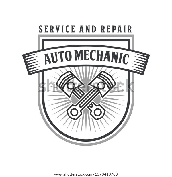 Retro\
Vintage Style of Automotive and Mechanic Badge\
Logo