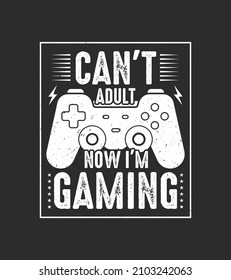 Retro vintage style gaming typography t-shirt design