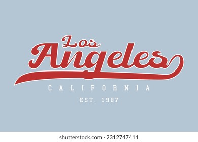 Retro vintage style Los Angeles California typography. Vector illustration design for fashion graphics, t shirt prints, cards, posters.