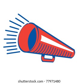 Retro or vintage style megaphone as used in school sports or sporting events.