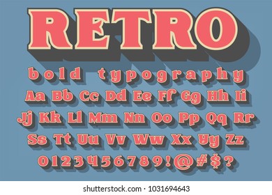 Retro Vintage Style Reliefed Alphabet Type Stock Vector (Royalty Free ...