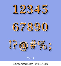 Retro Vintage Style Reliefed Alphabet with Lined Shadow. Set Vol.4