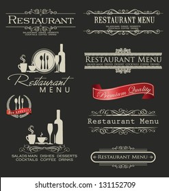 Retro vintage style restaurant menu designs