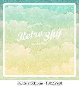 Retro vintage style sky. Vector background