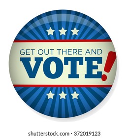Retro or Vintage Style Vote or Voting Campaign Election Pin Button or Badge.  Use this pin on infographics, blog headers, flyers, or web pages.  Or print it out and create a real pin or badge!