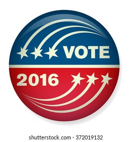 Retro Or Vintage Style Vote Or Voting Campaign Election Pin Button Or Badge.  Use This Pin On Infographics, Blog Headers, Flyers, Or Web Pages.  Or Print It Out And Create A Real Pin Or Badge!