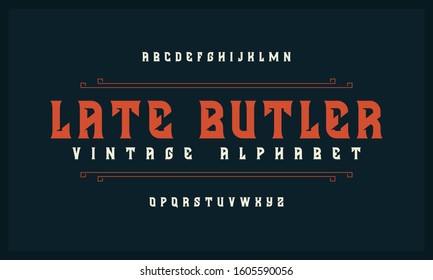 Retro vintage stylish font set. Typography lettering uppercase a to z. Vector illustration of fonts.