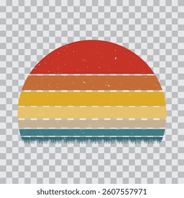 Retro vintage summer sunset 80s retro style