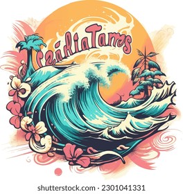 Retro-Vintage-Sommer-T-Shirt-Designs