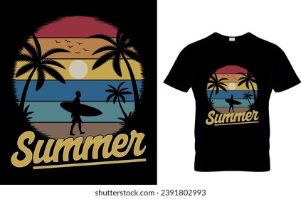 retro vintage summer t shirt design