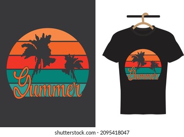 Retro, Vintage, Summer T-Shirt Design Illustration