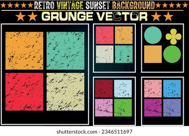 Retro Vintage Sunset Background Bundle, Nostalgic Retro Sunset Dreams Background