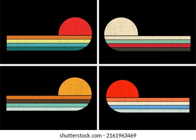 Retro Vintage Sunset Background Clipart