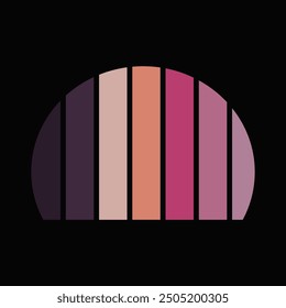 Retro Vintage Sunset Background Clipart Vector Illustration, sunset grass vintage striped clipart, Sun 80s in retro style, Retro sunset collection, sunset vintage retro background design,
