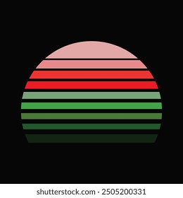 Retro Vintage Sunset Background Clipart Vector Illustration, sunset grass vintage striped clipart, Sun 80s in retro style, Retro sunset collection, sunset vintage retro background design,