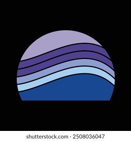 Retro Vintage Sunset Background Clipart Vector Illustration, sunset grass vintage striped clipart, Sun 80s in retro style, Retro sunset collection, vintage retro background design,