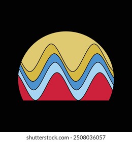 Retro Vintage Sunset Background Clipart Vector Illustration, sunset grass vintage striped clipart, Sun 80s in retro style, Retro sunset collection, vintage retro background design,