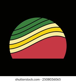 Retro Vintage Sunset Background Clipart Vector Illustration, sunset grass vintage striped clipart, Sun 80s in retro style, Retro sunset collection, vintage retro background design,