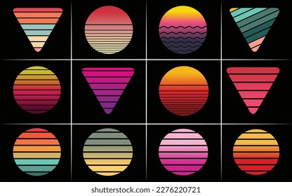 
Retro Vintage Sunset Background Graphic for T-Shirt Design  Other Printable Decoration Design.