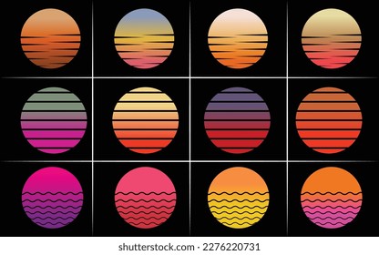 
Retro Vintage Sunset Background Graphic for T-Shirt Design  Other Printable Decoration Design.