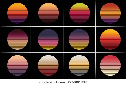 Retro Vintage Sunset Background Graphic for T-Shirt Design