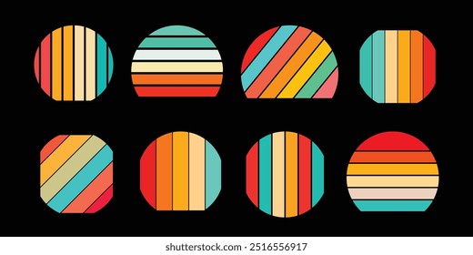 retro vintage sunset background vector design