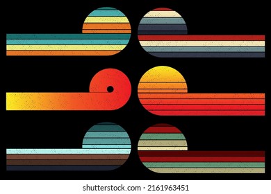 Retro Vintage Sunset Clipart Background