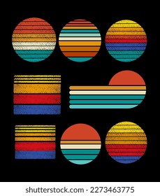 Retro Vintage Sunset Clipart Background