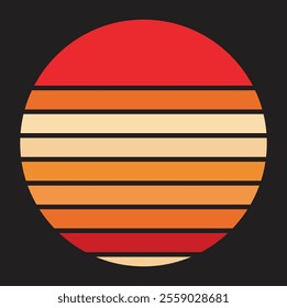 Retro Vintage Sunset Design for summer t shirt 