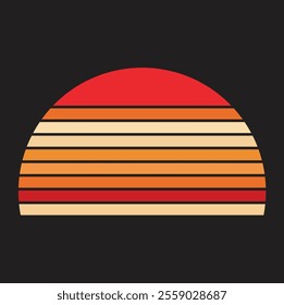 Retro Vintage Sunset Design for summer t shirt 